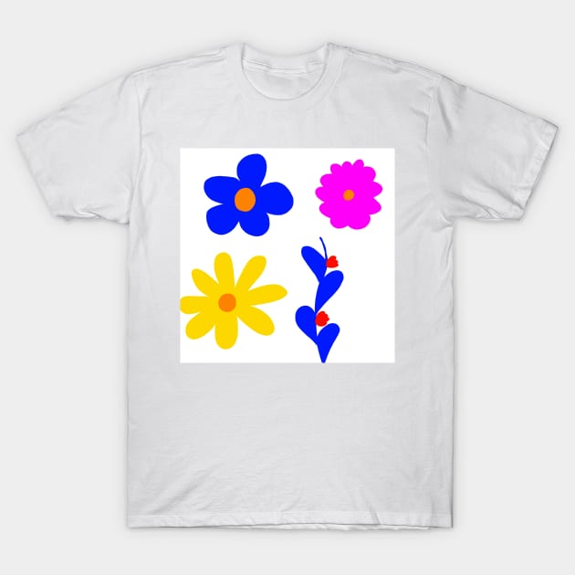 blue pink flower abstract texture T-Shirt by Artistic_st